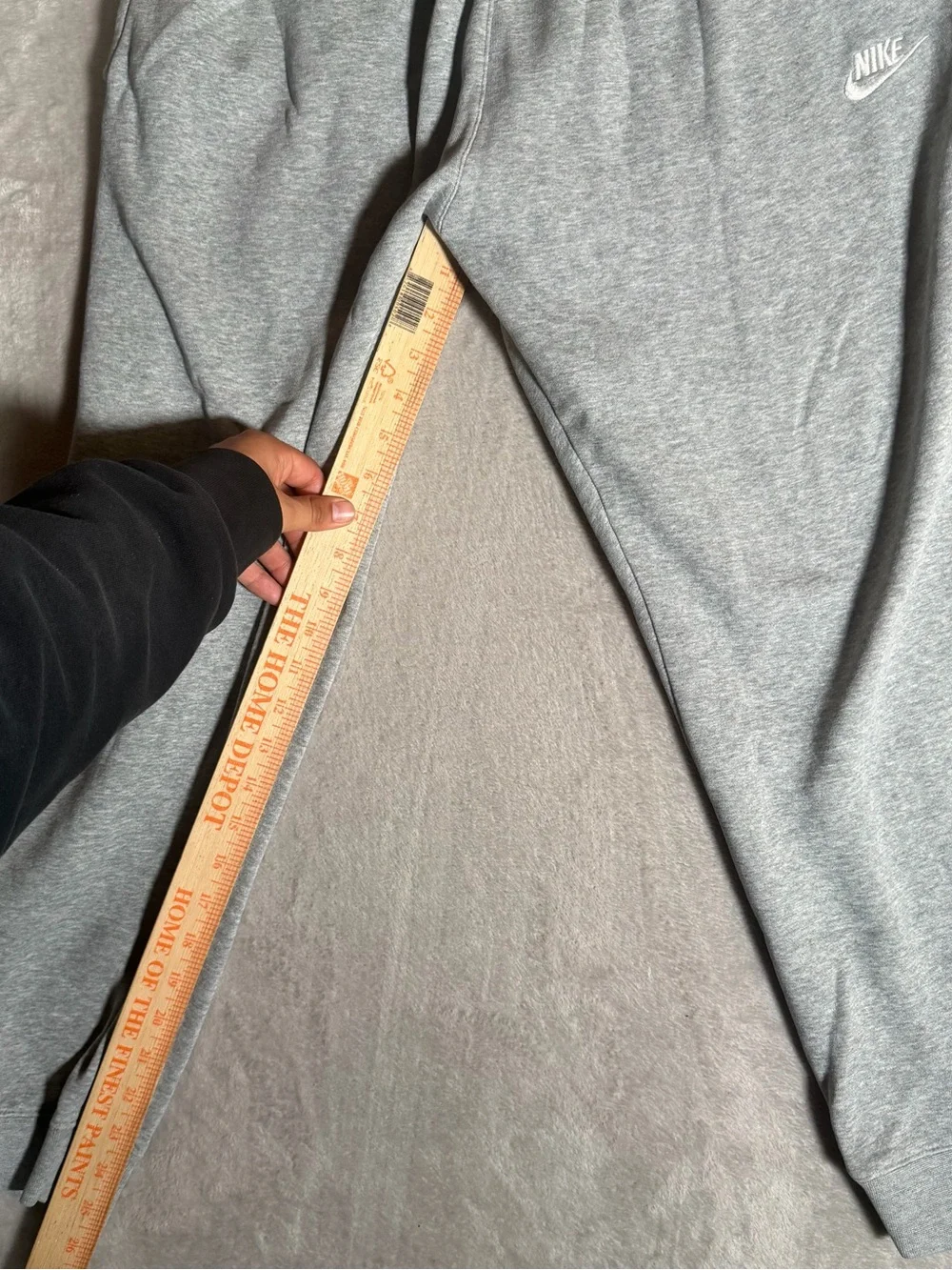 Nike Light Gray Fleece Joggers with White Logo